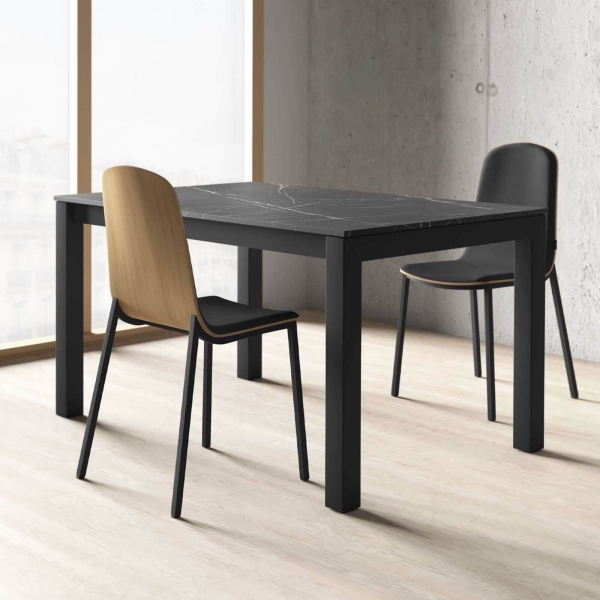 Table contemporaine extensible en céramique et métal - Kyoto - 3
