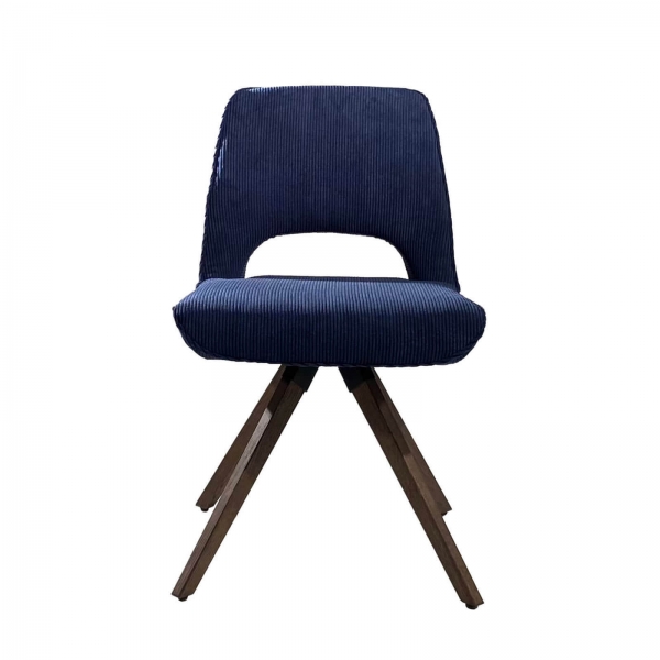 Chaise confortable en tissu avec pieds en bois massif naturel - Hortense - 2