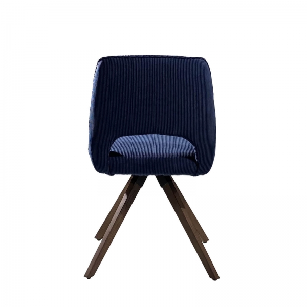 Chaise confortable en tissu avec pieds en bois massif naturel - Hortense - 3