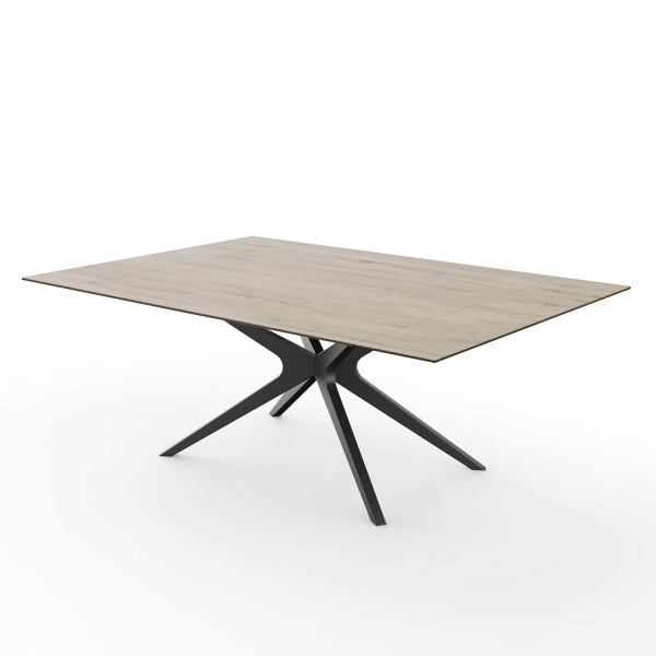 Table carrée extensible en céramique design avec pieds en métal - Hector - 11