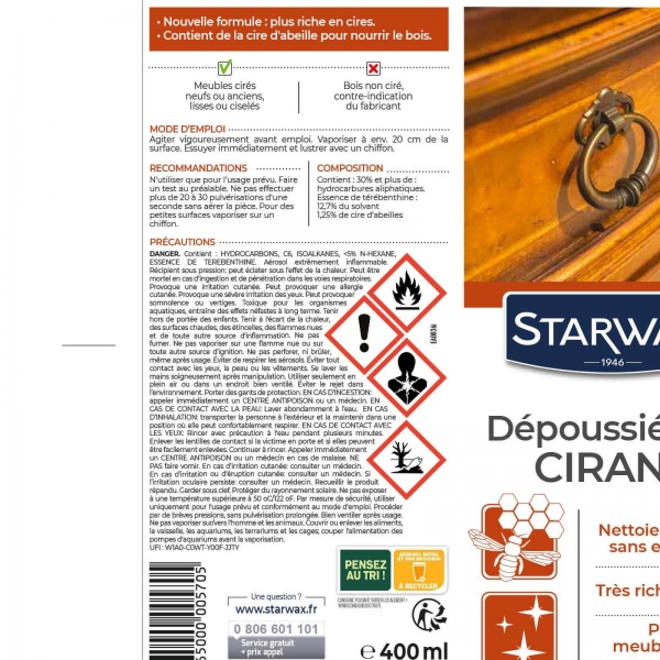 Nettoyant cirant dépoussiérant Starwax® 400ml - 2
