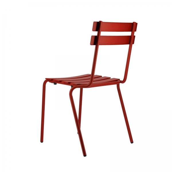 Chaise pour jardin en métal rouge made in France - Eden - 11