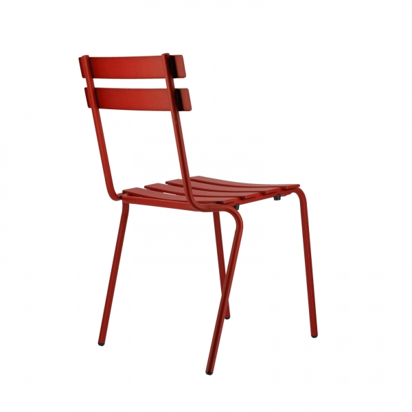 Chaise pour jardin en métal rouge française - Eden - 12