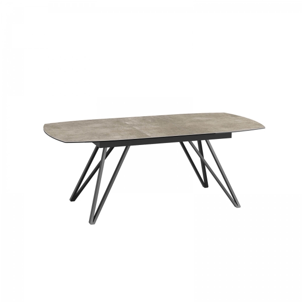 Table en céramique extensible avec pieds tendance en métal noir - Babylone - 3