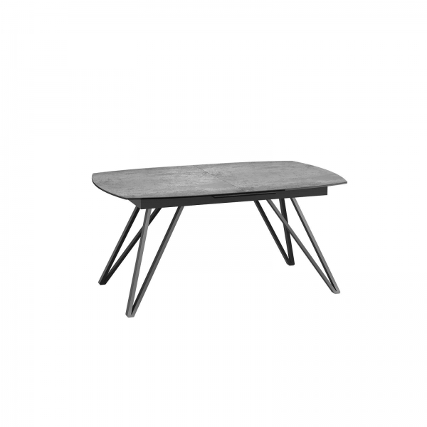 Table en céramique avec allonge centrale avec pieds design en métal noir  - Babylone - 10