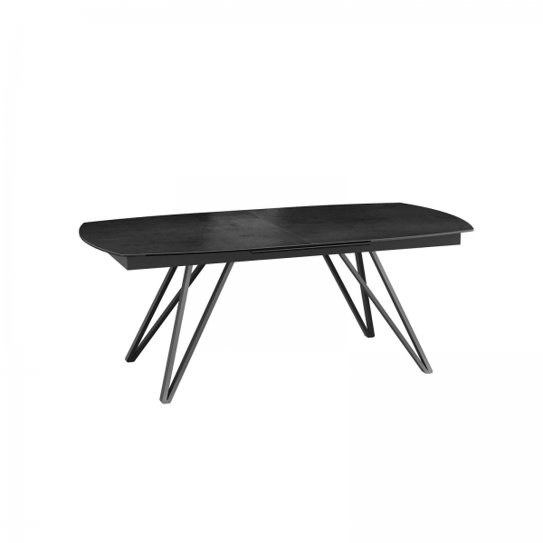 Table en céramique noire extensible avec pieds design - Babylone - 24