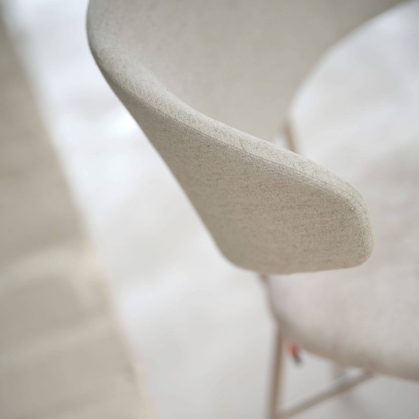 Fauteuil tendance en tissu blanc avec pieds en métal - Toro Mobitec ® - 6