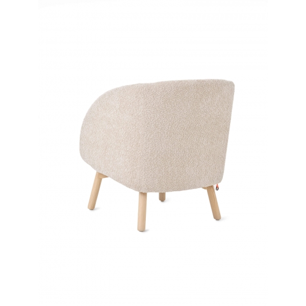 Fauteuil confortable en tissu blanc avec pieds en bois naturel - Thalia Mobitec ® - 7