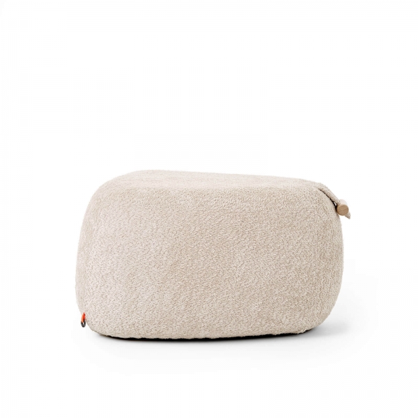 Grand pouf cosy en tissu blanc avec poignée - Thalia XL Mobitec ® - 9