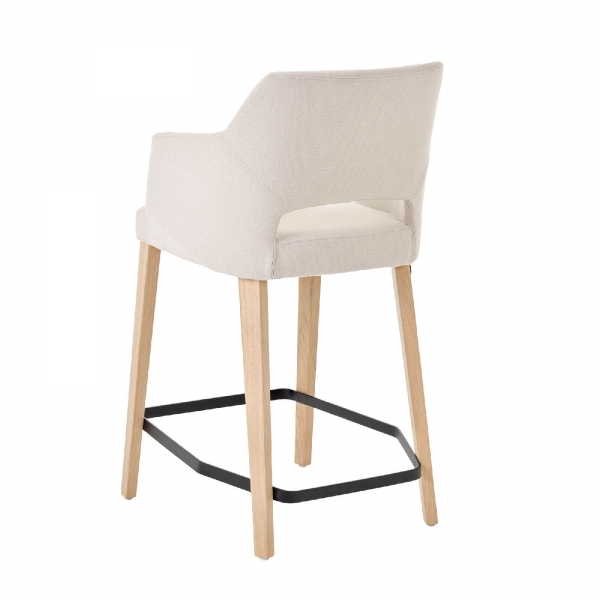 Tabouret snack en tissu avec accoudoirs et pieds en bois - Lena Mobitec ® - 18