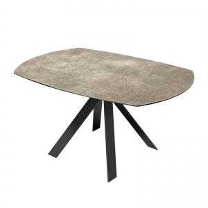 Table moderne en céramique extensible avec pieds en métal noir - New Austin