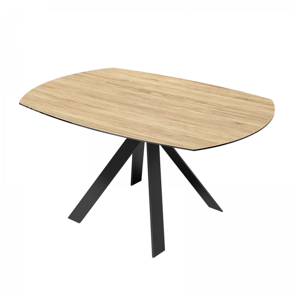 Table moderne en céramique extensible avec pieds en métal noir - New Austin - 7