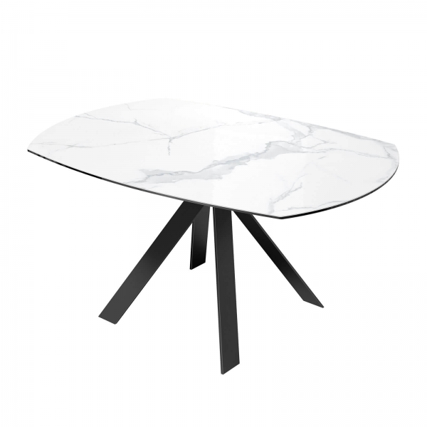 Table moderne en céramique extensible avec pieds en métal noir - New Austin - 8