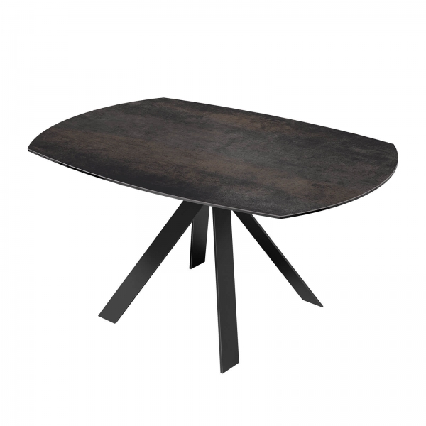 Table moderne en céramique extensible avec pieds en métal noir - New Austin - 12