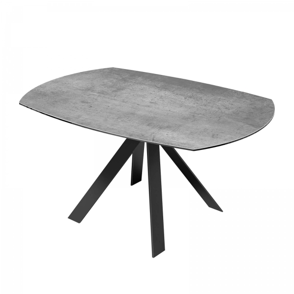 Table moderne en céramique extensible avec pieds en métal noir - New Austin - 13