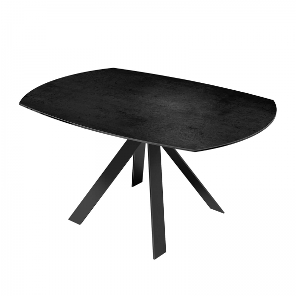 Table moderne en céramique extensible avec pieds en métal noir - New Austin - 14