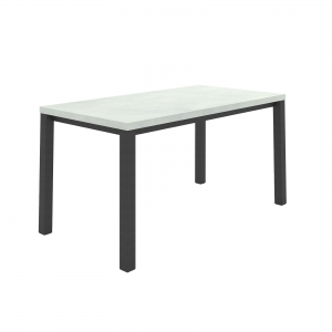 Table snack rectangulaire intemporelle en stratifié avec pieds en métal - Qube