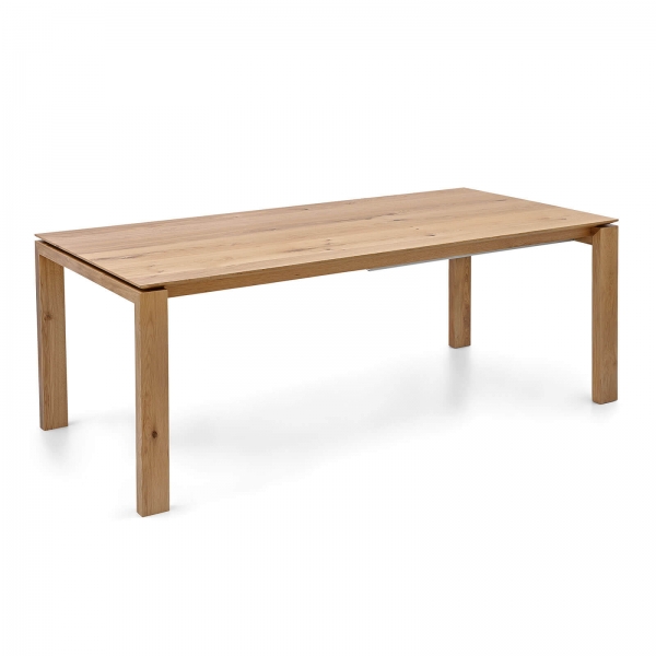 Table rectangulaire extensible en bois 195 x 90 cm - Flavie - 1