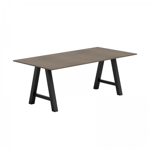 Table belge rectangulaire en stratifié avec pieds en forme de tréteau - Alegro - 2