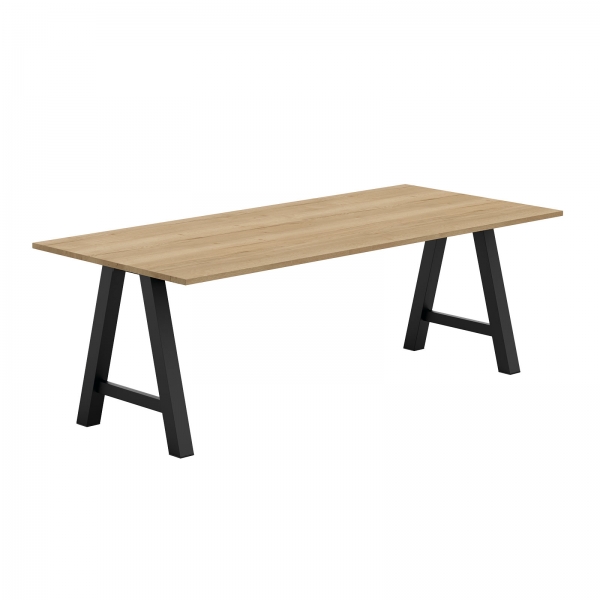 Table belge rectangulaire en stratifié avec pieds en forme de tréteau - Alegro - 3