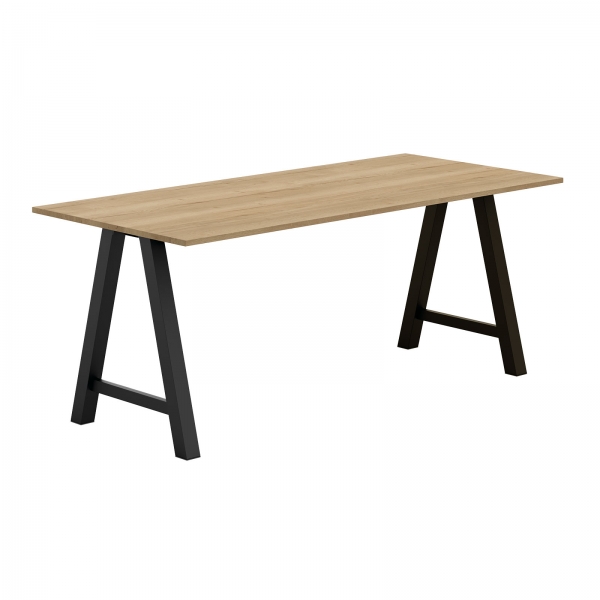 Table hauteur  90 cm rectangulaire en stratifié avec pieds en forme de tréteau - Alegro - 3