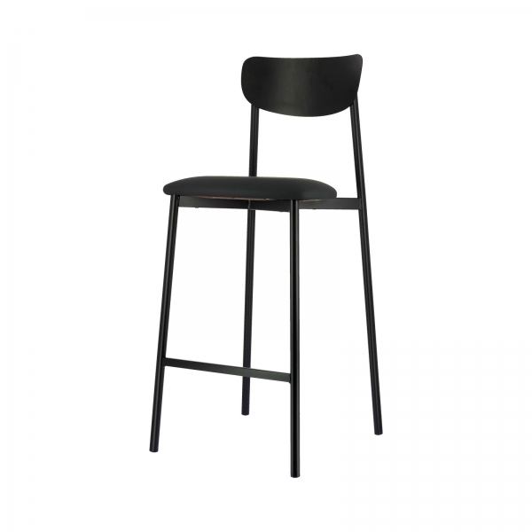 Tabouret français en métal avec assise en simili rembourrée - Colette Carrier® - 7