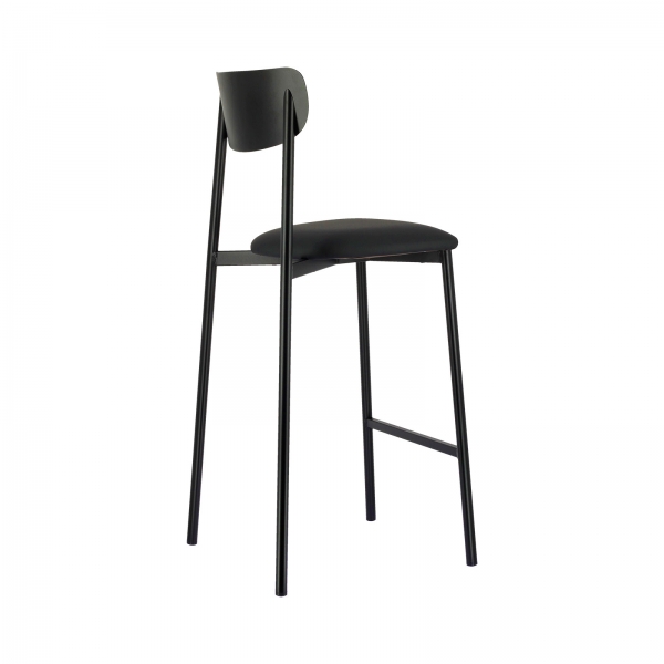 Tabouret fabriqué en France en métal avec assise en simili rembourrée - Colette Carrier® - 5