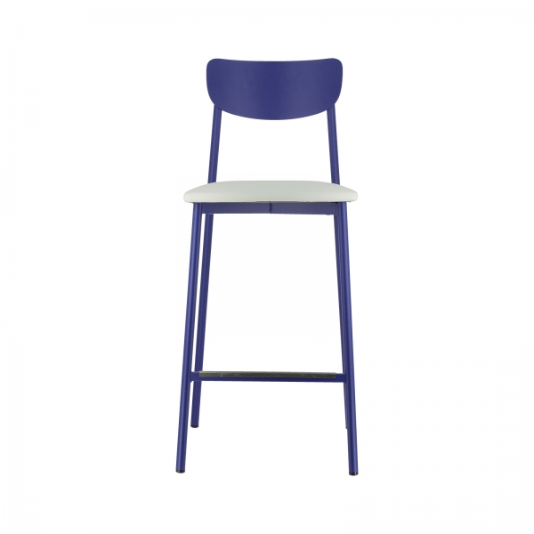 Tabouret français en métal avec assise en simili rembourrée - Colette Carrier® - 14