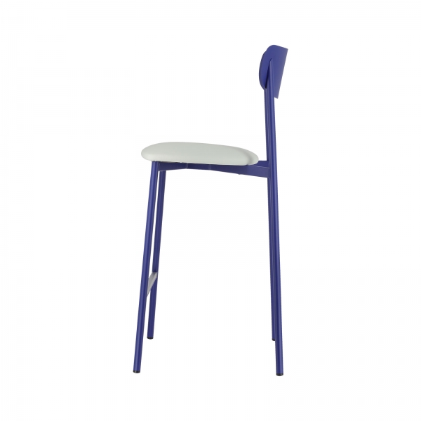 Tabouret made in France en métal avec assise en simili rembourrée - Colette Carrier® - 22