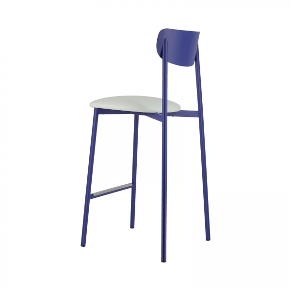 Tabouret haut français en métal avec assise en simili rembourrée - Colette Carrier® - 23