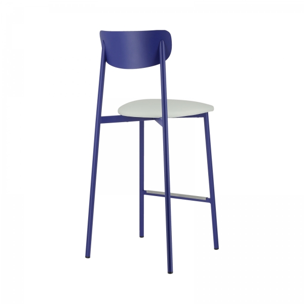 Tabouret français en métal avec assise en simili rembourrée - Colette Carrier® - 16