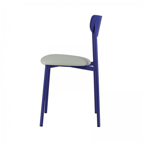 Chaise française en métal avec assise en simili rembourrée - Colette Carrier® - 9