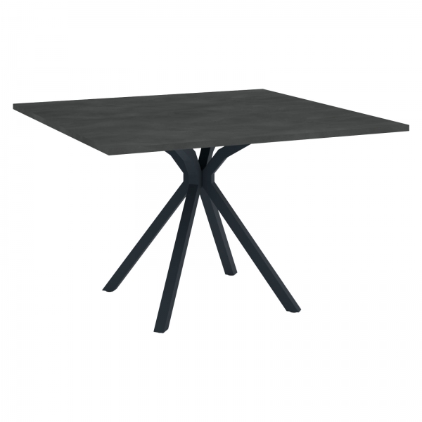 Table carrée en stratifié avec pied central en métal - Onyx - 1