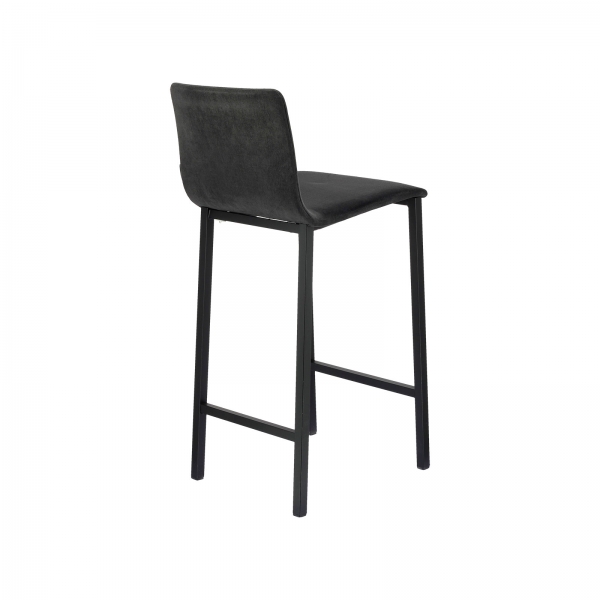 Tabouret pour table haute en tissu dossier bas avec pieds en métal - Koko Mobliberica® - 7