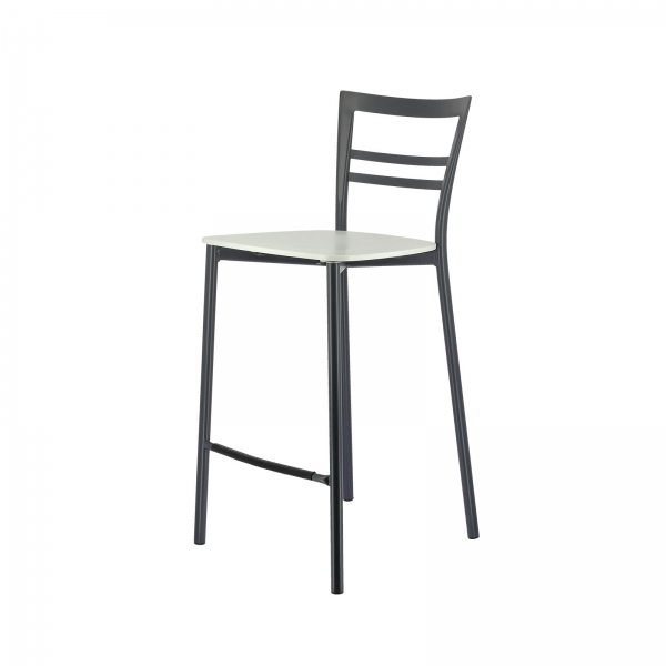 Tabouret snack contemporain en métal et multiplis bois - Go Clip Connubia® - 30