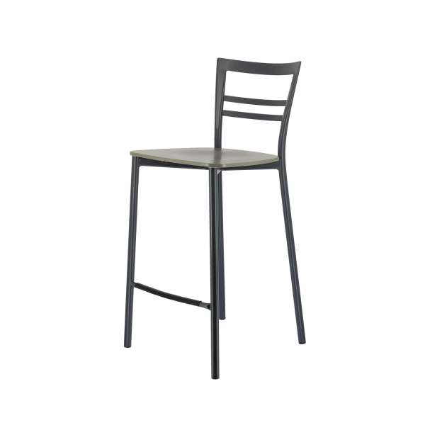 Tabouret snack contemporain en métal et multiplis bois - Go Clip Connubia® - 38