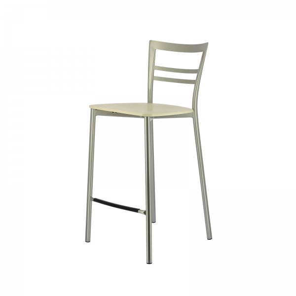 Tabouret snack contemporain en métal et multiplis bois - Go Clip Connubia® - 68