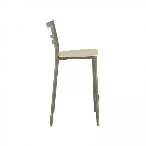 Tabouret snack contemporain en métal et multiplis bois - Go Clip Connubia® - 83