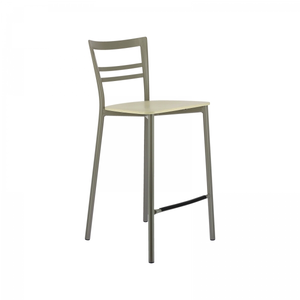 Tabouret snack contemporain en métal et multiplis bois - Go Clip Connubia® - 82