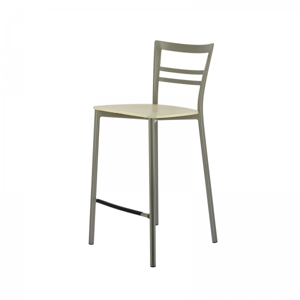 Tabouret snack contemporain en métal et multiplis bois - Go Clip Connubia® - 85