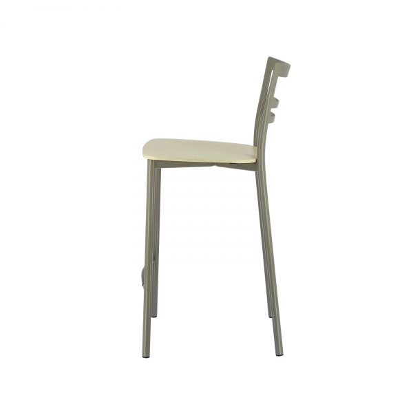 Tabouret snack contemporain en métal et multiplis bois - Go Clip Connubia® - 86