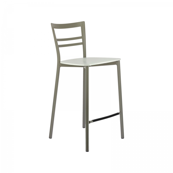 Tabouret snack contemporain en métal et multiplis bois - Go Clip Connubia® - 90