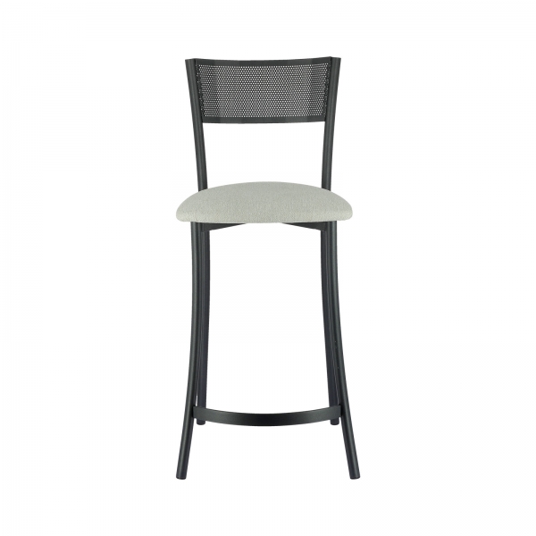 Tabouret haut contemporain assise en tissu et structure en métal fabrication française - Wasabi Carrier® - 3