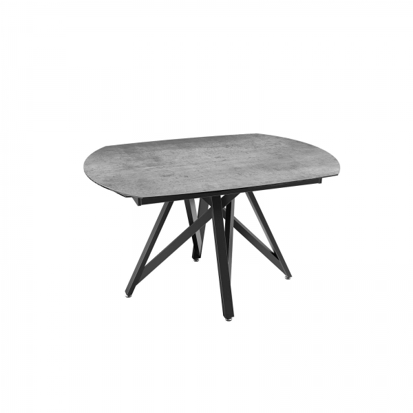 Table moderne en céramique extensible avec pied central design en métal noir - Warhol - 25