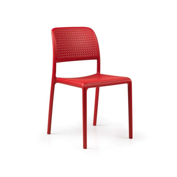 Chaise de jardin en polypropylène rouge - Bora Bistrot - 1