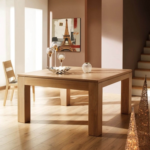 Table carrée extensible en bois massif made in France - Baobab - 1