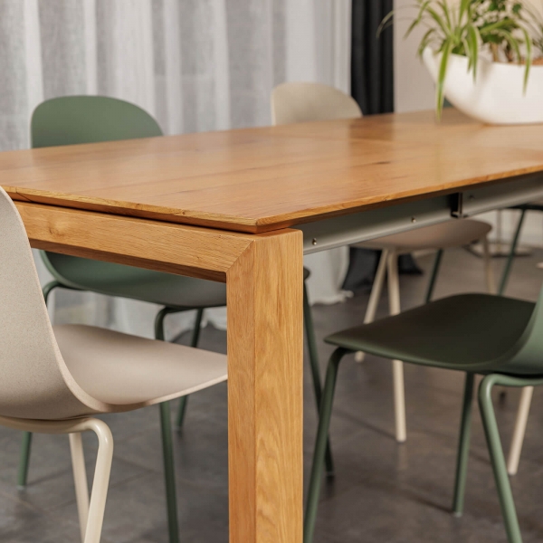 Table rectangulaire extensible en bois 195 x 90 cm - Flavie - 2