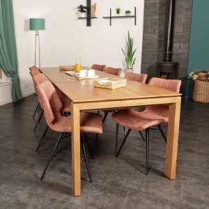 Table rectangulaire extensible en bois 195 x 90 cm - Flavie