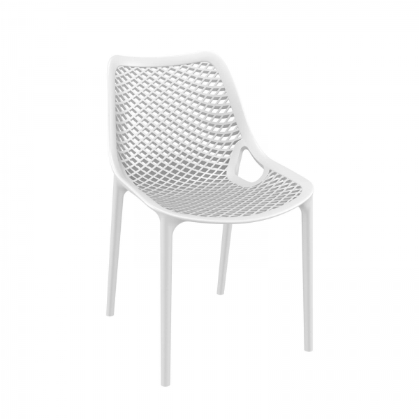 Chaise de jardin moderne ajourée en polypropylène blanc - Air - 28