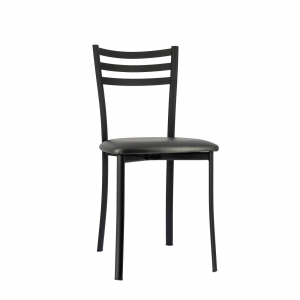 Chaise de cuisine en métal noir assise rembourrée - Ace 1320